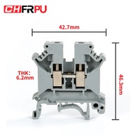 CHFRPU Borne UK5N 4mm² DIN-Schienen-Schraubklemmenblock Messingleiter Anschlusskäfig I/O-Kabelverbinder Produktverbinder Klemmen