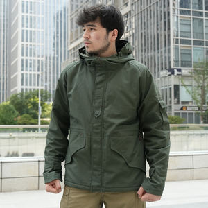 Grosir jaket poliester kasual lembut berkualitas tinggi Oem kustom, jaket tahan air luar ruangan pria - Product Image 1