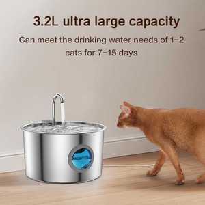 <span class=keywords><strong>Meilleure</strong></span> <span class=keywords><strong>fontaine</strong></span> à <span class=keywords><strong>eau</strong></span> automatique moderne et durable pour animaux de compagnie, écologique, 3,2 L, en acier inoxydable, distributeur d'<span class=keywords><strong>eau</strong></span> silencieux pour <span class=keywords><strong>chat</strong></span> avec USB - Product Image 2