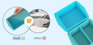 <span class=keywords><strong>Bac</strong></span> à glaçons en silicone anti-fuite, <span class=keywords><strong>pratique</strong></span>, pour congélation alimentaire, idéal pour la congélation de portions de soupe et la préparation de glaçons soupés - Product Image 4