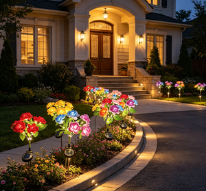 Lampes solaires à piquet en forme <span class=keywords><strong>de</strong></span> rose, étanches, LED, décoratives pour l'aménagement paysager, les allées, le jardin, <span class=keywords><strong>la</strong></span> cour, <span class=keywords><strong>la</strong></span> pelouse, les décorations <span class=keywords><strong>de</strong></span> mariage - Product Image 3