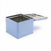 Boîte en fer blanc carrée grande taille personnalisée avec couvercle, en fer-feraille, pour thé, café, biscuits, conteneur de rangement alimentaire vide