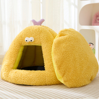 Nid pour chat en peluche douce et solide, forme rectangulaire, lit-caverne portable pour chats et petits chiens - Durable, respirant, toutes saisons