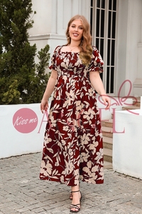 KISS ME angelo plus-size da donna abito casual da vacanza stile bohémien francese elegante abito di media lunghezza - Product Image 2