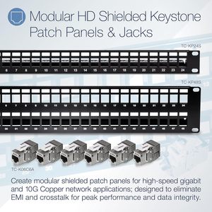 Panel de Conexiones <span class=keywords><strong>TRENDnet</strong></span> de 24 Puertos, Blindado, 1U, 19 Pulgadas, para Montaje en Rack, Protección EMI/RFI, Conectores Keystone Cat6A (Se Venden por Separado), Hecho en China - Product Image 2
