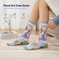 Chaussettes de sport à impression numérique sans couture à 360 degrés, personnalisables ODM DIY, avec n'importe quel motif, en coton, bambou, nylon, polyester, laine mérinos