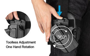 Kanonbloem Niveau Ii Index Release Polymeer Op Drop Leg Platform <span class=keywords><strong>360</strong></span> Graden Rotatie Snel Hechten En Los Van De <span class=keywords><strong>Holster</strong></span> - Product Image 5