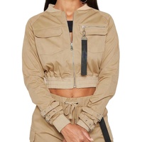 Kliou — survêtement deux pièces en Polyester pour femme, vêtement de Fitness, poches multiples, Cargo, ensemble de Fitness, 100%