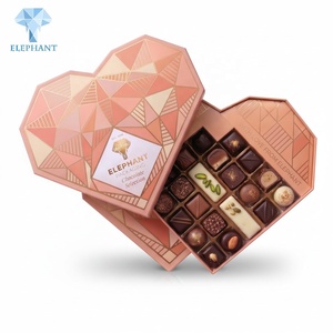 Caja de Regalo Rígida con Forma de Corazón, Personalizada con Impresión de Lujo, Estampado en Dorado, para Empaque de Chocolate - Product Image 1