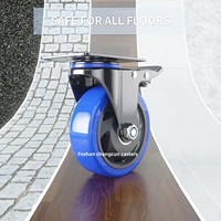 Roulettes perforées bleues de 4 pouces, roues universelles de 5 pouces, poulies pour chariots industriels, rouleaux de 6 pouces – Stock transfrontalier