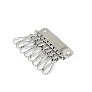 8-Tooth <b>Key</b> Organizer <b>Wall</b> Mount Zinc Alloy Rectangle Multifunction Home Entryway Storage <b>Hooks</b> Antique Blue Chrome Plating - Product Image 2