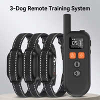 Système de dressage à distance pour 3 chiens, double choc, batterie au lithium rechargeable, étanche IPX7, verrouillage anti-erreur de commande, en plastique