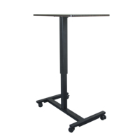 Bureau réglable pneumatique avec levage en un clic, structure en acier robuste et durable, adapté pour le bureau à domicile et l'utilisation en classe