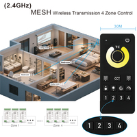 C100 4 zones MESH groupe à distance et synchronisation Tuya Smart 2.4G BT WIFI Zigbee CCT Mini 12/24V PWM contrôleur de lumière LED