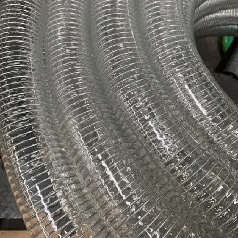 100/75/50 FT透明真空フレキシブル水道管スプリングスパイラル透明PVC鋼線ホース