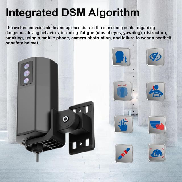 Richmor AI-Powered Forklift Camera SD CARD Recorder System IP67K DSM Identifies Pedestrians Vehicles 4G WIFI BSD Radar