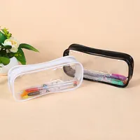 Transparent Pvc école produit clair porte-crayon étudiants clair étanche Pvc grande capacité fermeture éclair école crayon papeterie sac
