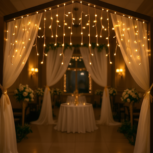 Guirlandes lumineuses LED en forme de rideau de glaçons, 2700K, blanc chaud doux, IP68, décorations suspendues pour Noël, mariage, fête, intérieur et extérieur - Product Image 2