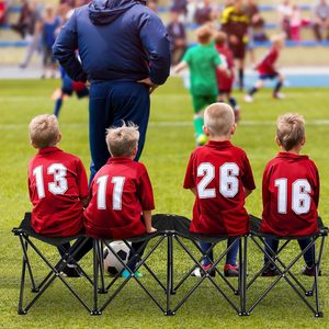 Premium Panchina di squadra sportiva portatile pieghevole sedia laterale da calcio con gradinate aperte per il campeggio di calcio per il campo da gioco - Product Image 2