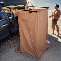 Tente de camping et de voyage légère et portable de couleur kaki, montage rapide, abri extérieur pour la pêche avec douche et cabine de change