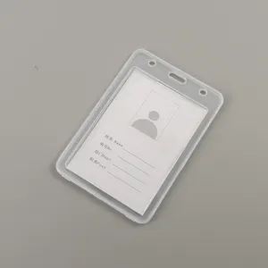 New Design Good Quality Plastic Credit Card And ID Badge Holder With Lanyard Open Face Name Card Display