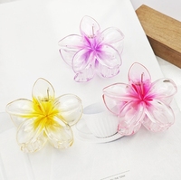 Pince à cheveux en plastique motif fleur d'œuf et coiffe vietnamienne - Pince à cheveux magnolia violette - Accessoire pour l'arrière de la tête - Pince requin - Fermoir - Diwali Pâques