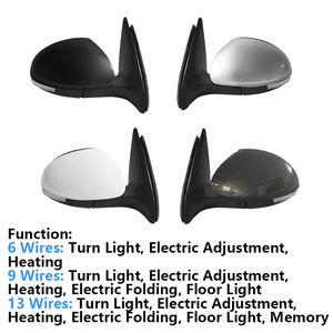 Espejo lateral apto para <span class=keywords><strong>Volkswagen</strong></span> VW <span class=keywords><strong>Tiguan</strong></span> <span class=keywords><strong>2010</strong></span>-2018 espejos de coche para <span class=keywords><strong>Volkswagen</strong></span> <span class=keywords><strong>Tiguan</strong></span> accesorios espejo retrovisor 6/9/13 cables - Product Image 2