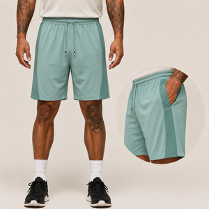 Pantalones Cortos de Baloncesto con Logotipo Personalizado para Hombre, Pantalones Cortos de Entrenamiento en Bloques de Color, Fabricante de Ropa Deportiva con Etiqueta Privada OEM ODM - Product Image 4
