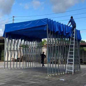 Carpa de estacionamiento retráctil personalizada de acero galvanizado y PVC impermeable para exteriores. - Product Image 5