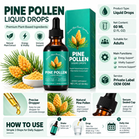 OEM ODM Gouttes liquides de pollen de pin, complément alimentaire végétalien à base de plantes, énergie, vitalité, soutien immunitaire, adultes, 60 ml