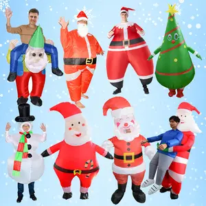 Inflatable giáng sinh vui thổi lên trang phục phù hợp với giáng sinh trang trí Inflatable Cosplay Đảng Inflatable Santa Claus trang phục