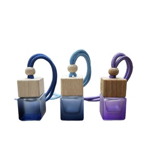 Square Glass Car Air Freshener Hanging Perfume <b>Bottle</b> With Frost Surface Blue <b>Pink</b> Brown Colors Home Fragrance - Product Image 4