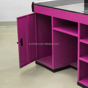 カスタマイズ可能なスーパーマーケットPOSキャッシュテーブルチェックデスクビルカウンターチェックアウトカウンターステンレス鋼金属レジスター - Product Image 3