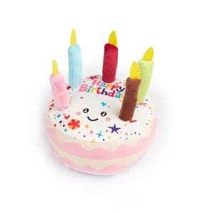 Sıcak satış Pet malzemeleri yumuşak peluş doğum günü pastası çiğnemek oyuncak doğum günü hediyesi köpek açık eğlenceli köpek peluş oyuncak - Product Image 4