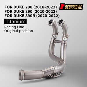 Pour <span class=keywords><strong>KTM</strong></span> DUKE <span class=keywords><strong>790</strong></span> 890 <span class=keywords><strong>Adventure</strong></span> R Rally 2018 - <span class=keywords><strong>2022</strong></span> Moto Silencieux D'échappement Évasion Moto Tube Titane Alliage Avant Lien Tuyau - Product Image 2