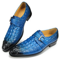 Chaussures en cuir véritable faites à la main pour hommes, vente en gros d'usine, chaussures habillées en cuir imprimées de créateur pour le bureau, tendance et à la mode