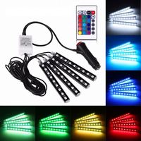 Bande lumineuse LED RGB pour l'intérieur de la voiture, avec contrôle musical sans fil USB, plusieurs modes, kit de lampe décorative pour la voiture
