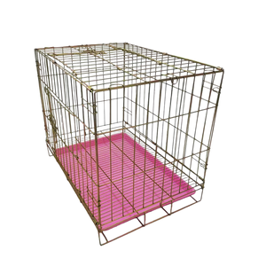 Vente en gros de cage pliable en fer galvanisé blanc caisse métallique stable et durable avec plateau en plastique amovible - Product Image 1