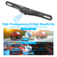 Caméra de recul universelle pour voiture avec 4 lumières LED, cadre de plaque d'immatriculation, vue à 170 degrés, étanche, 1080P HD