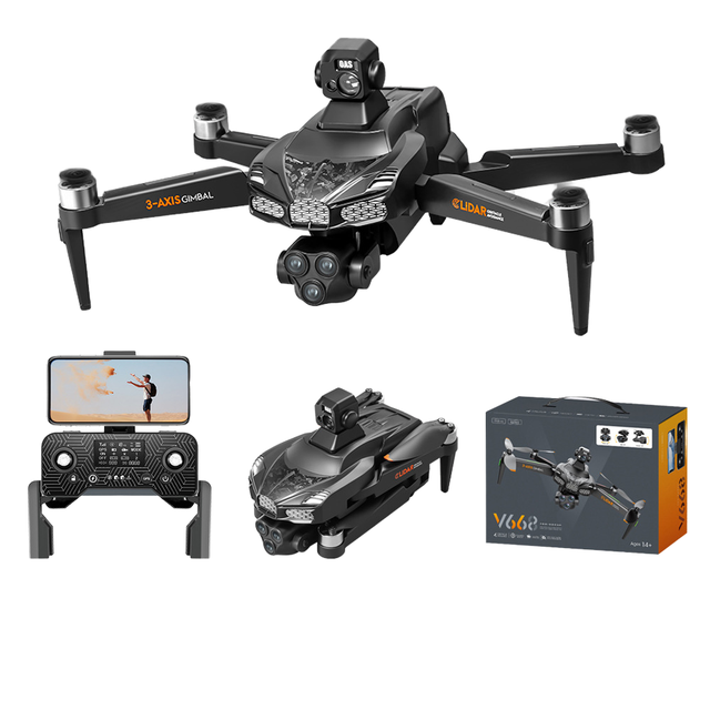 V668 Beginner RC Drone 5G GPS Optical Flow Anti-Shake Gimbal 8K HD Dual Camera FPV Obstacle Avoidance Brushless Foldable 3KM