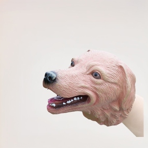 Títere de mano con cabeza de animal, juguete de vinilo, modelo de simulación de león, tigre, perro, guepardo, juguete de moda para niños - Product Image 5