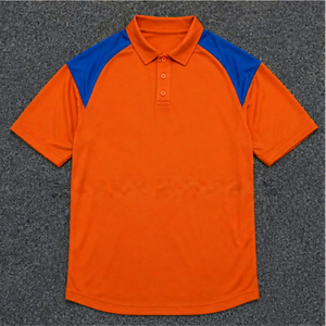 Camisa de Manga Corta para Hombre, Tejido Jersey Sólido, Cuello en Color Contrastante, Abotonada, Anti-Pilling, Ropa Deportiva Informal, Uniformes Personalizados para Equipos - Product Image 1