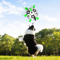 Jouet de football pour chien avec poignées, balle de chasse en PU à motif de patte pour chiens, balle à mâcher interactive avec boucles de traction