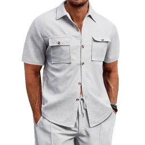 Camicie da Uomo 100% Cotone, <span class=keywords><strong>Camicia</strong></span> Autunnale Spessa Stile Cowboy di Alta Qualità, <span class=keywords><strong>Camicia</strong></span> Casual in <span class=keywords><strong>Jeans</strong></span> Tinta Unita con Bottoni - Product Image 1