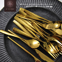 Ensemble de couverts en acier inoxydable or écologique pour restaurant