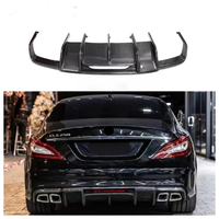 Diffuseur de pare-chocs arrière en fibre de carbone pour Mercedes Benz W218 CLS550 CLS63 AMG 2011-2018, lèvre de séparation arrière avec kit carrosserie LED