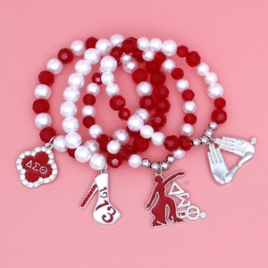 Set di Braccialetti con 4 Charm Ispirati alla Sorority Greca Kapp Alpha Psi, Regalo all'Ingrosso - Product Image 2