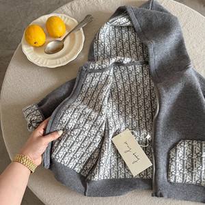 어린이 스웨터 2025 스퀸트 봄 신상 남녀 공용 후드 자카드 가디건 아기 지퍼 울 코트 - Product Image 6