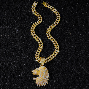 2026 Hot Selling Personalized Cool Lion <b>Head</b> Pendant Necklace Hip Hop <b>Style</b> Alloy Men's Necklace Fashion Jewelry Wholesale - Product Image 3
