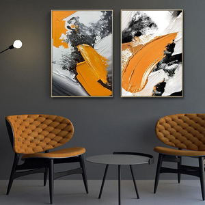 Nuovo Design Moderno Quadro Decorativo per Soggiorno, Arte Murale in Acrilico Giallo, Dipinto Astratto su Tela Fatto a Mano - Product Image 5